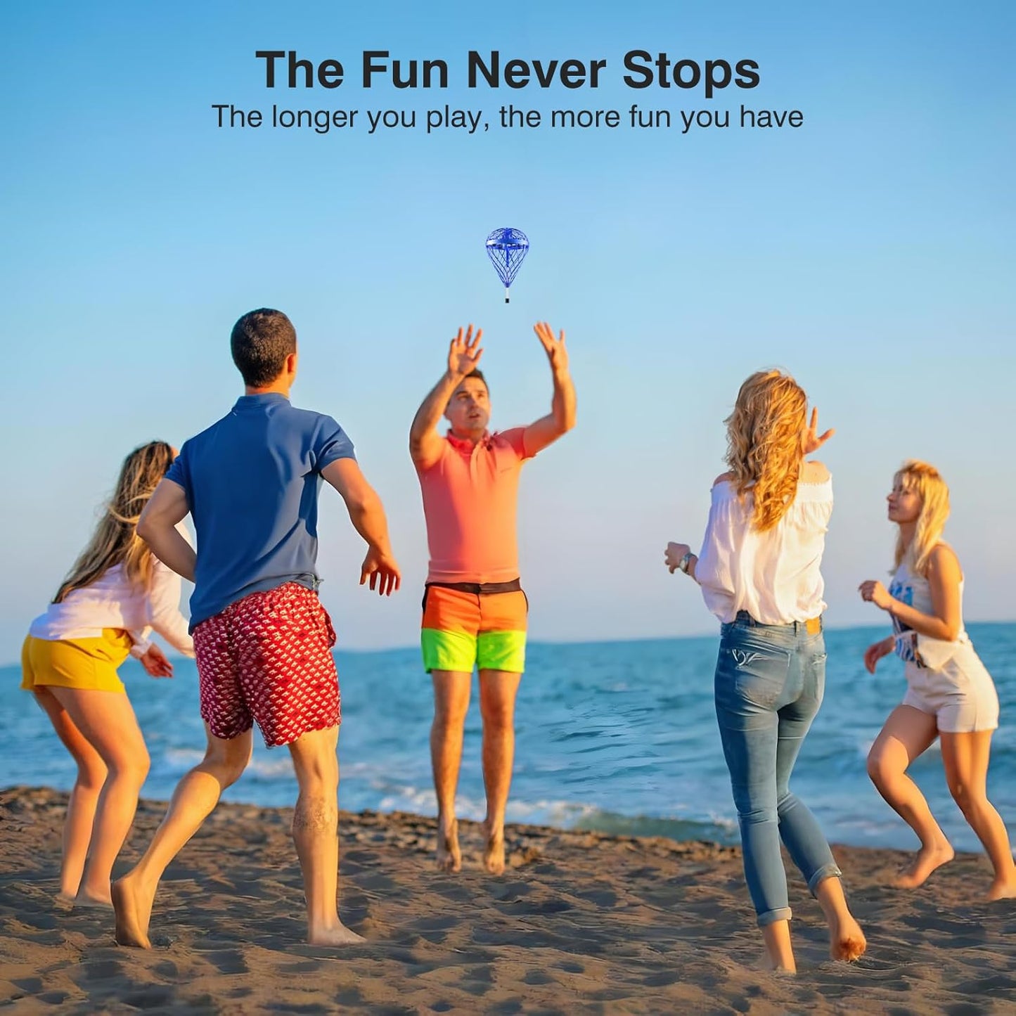 2025 Flying Bouncing Ball Toy – Interactive Outdoor Bounce Toy with 3D Flip | Perfect for Kids Ages 6-12+ – Great Birthday Gift for Teens (Blue)