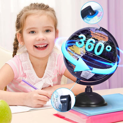 8-Inch World Globe with Stand for Kids' Education and Decor