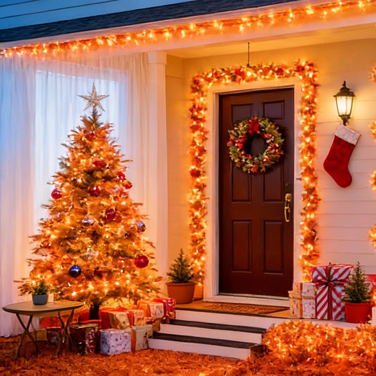 2-Pack Orange Thanksgiving String Lights – 63.8 FT, 300-Count, Connectable Fall Mini Lights
