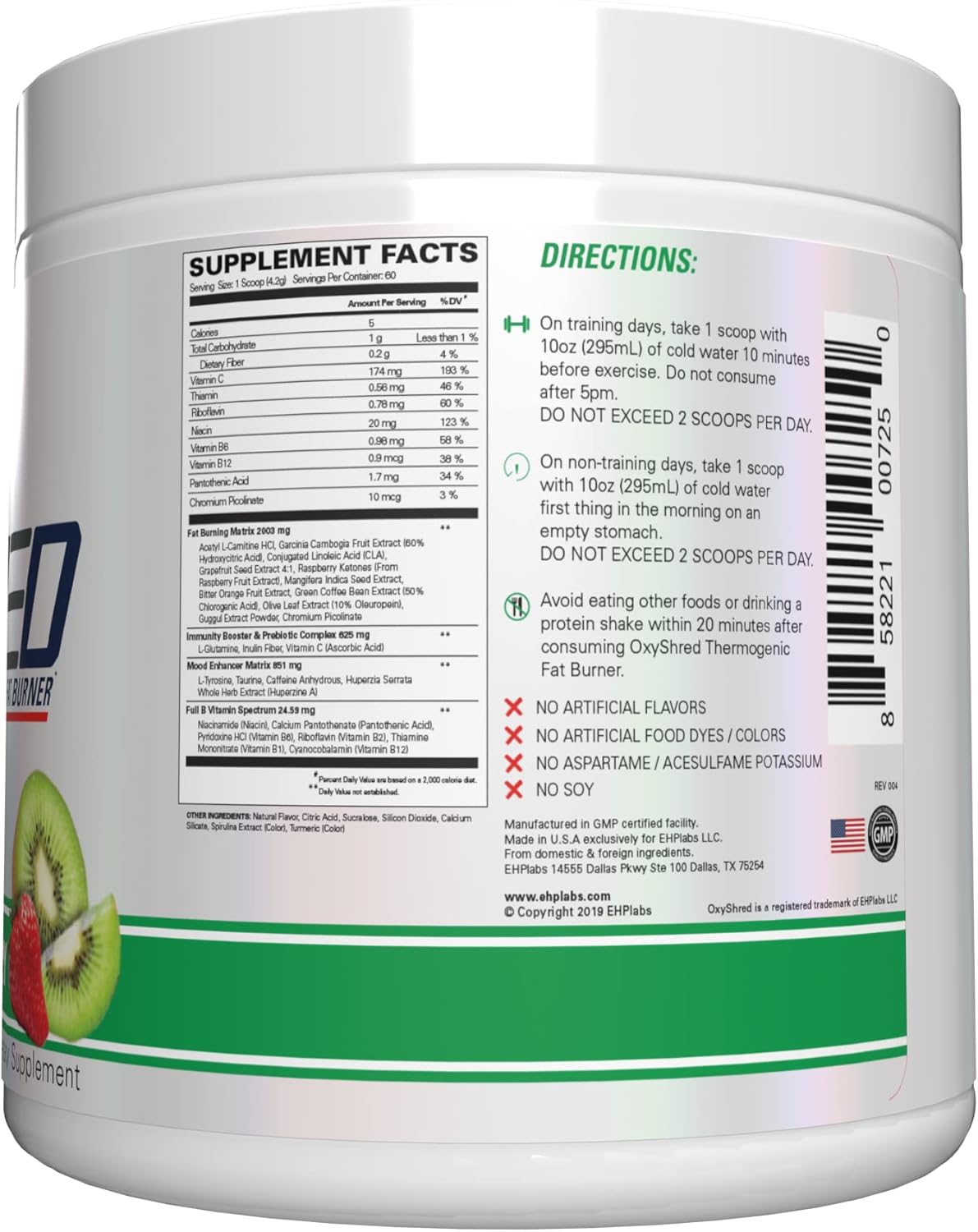 OxyShred Pre-Workout Powder – Energy Boost with L-Glutamine & ALCAR (Kiwi Strawberry, 60 Servings)