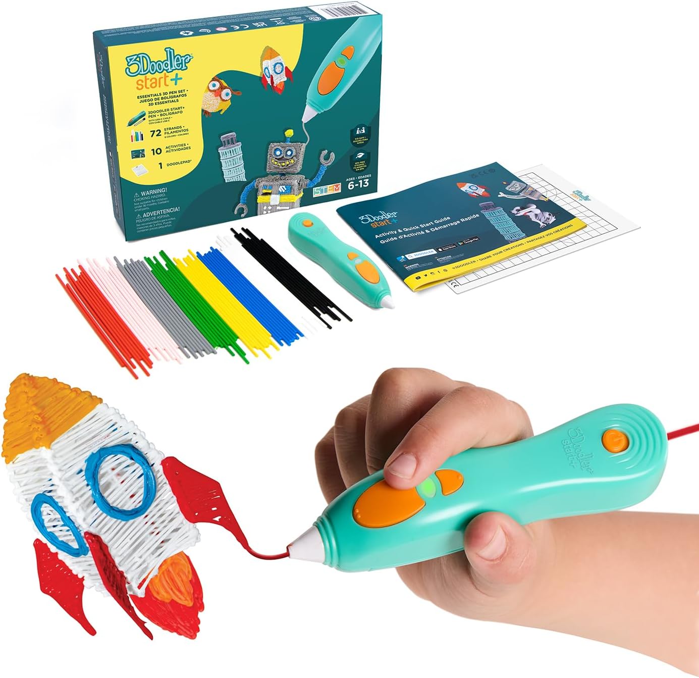 Start+ Essentials 3D Pen Set for Kids – Easy STEM Art Activity Kit (Ages 6+)