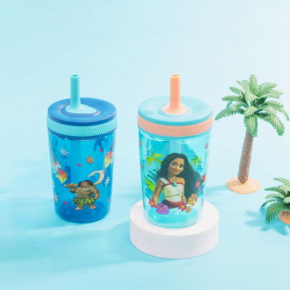 Moana 2 Kelso Toddler Cups – 15 oz Leak-Proof Sippy Cups for Kids (2 Pack) – Moana, Maui & Simea Design