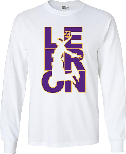 LeBron James #23 Basketball Adult Long Sleeve T-Shirt – Sports Fan Graphic Tee in Assorted Colors, Sizes XS–5XL