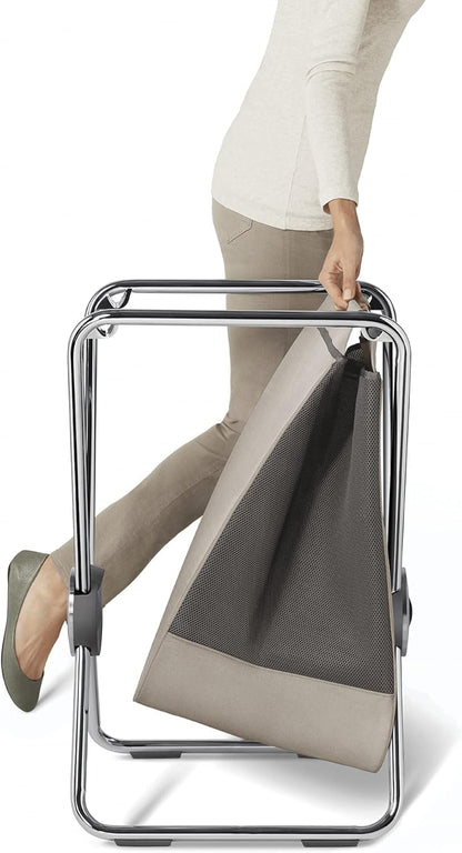 X-Frame Collapsible Laundry Hamper – 80L, Recycled Polyester, Heavy-Duty Steel Frame