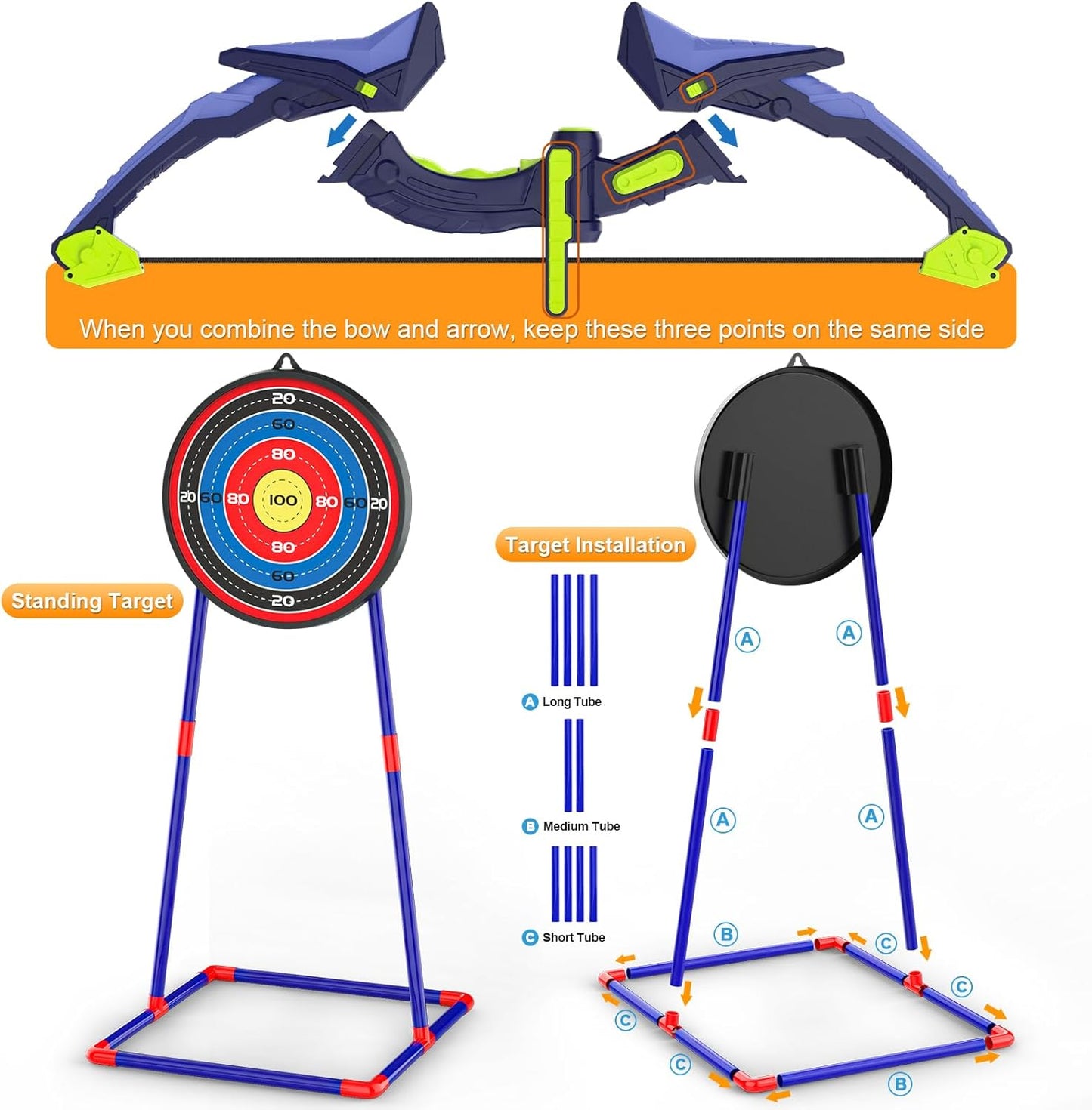 2-Pack Kids Bow & Arrow Set – Light-Up Bows with 14 Suction Arrows & Target (Ages 4–12)