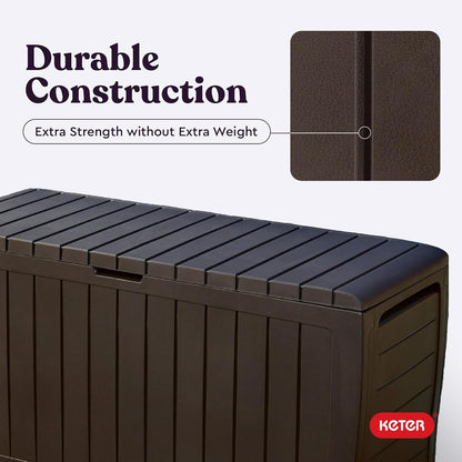 71-Gallon Resin Outdoor Storage Box for Patio Furniture