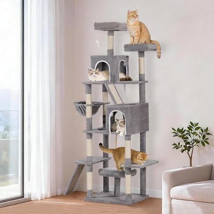 Multi-Level Cat Tree – Large Cat Tower with Scratching Posts, Condo, Perches & Hammock