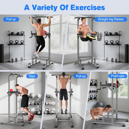 Power Tower Pull Up Bar Station – Home Gym Dip & Strength Training Fitness Equipment