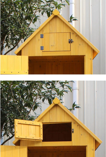 Vertical Outdoor Storage Shed with Shelf and Lock - 8.7 cu. ft. for Tools and Garden Supplies