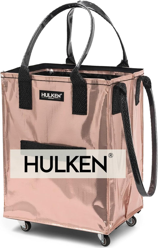 Rolling Grocery Bag: Lightweight, Zippered, 66 lb Capacity, Folds Flat, Unbreakable Handles
