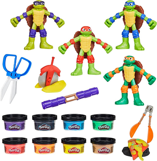 Play-Doh TMNT Cowabunga Creations 4-Inch Action Figures Set for Ages 4+