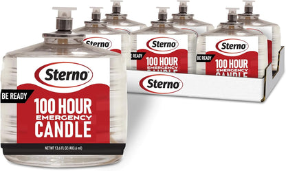100-Hour Emergency Candles – Long-Burning Unscented Paraffin Candles (6-Pack)