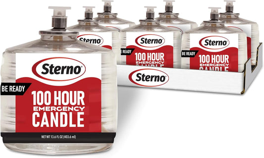 100-Hour Emergency Candles – Long-Burning Unscented Paraffin Candles (6-Pack)