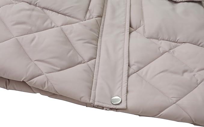 Girls’ Waterproof Winter Parka – Hooded Fleece-Lined Insulated Coat (Light Khaki, Size 5)