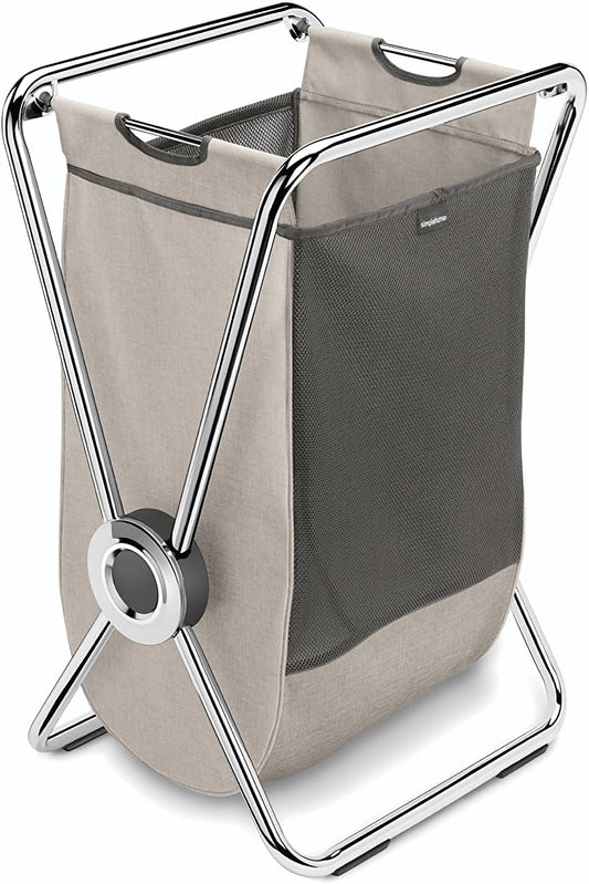 X-Frame Collapsible Laundry Hamper – 80L, Recycled Polyester, Heavy-Duty Steel Frame