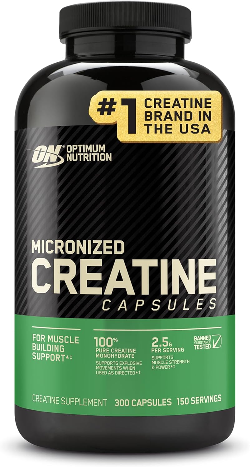 300-Count Optimum Nutrition Micronized Creatine Capsules: 2500mg, Keto-Friendly