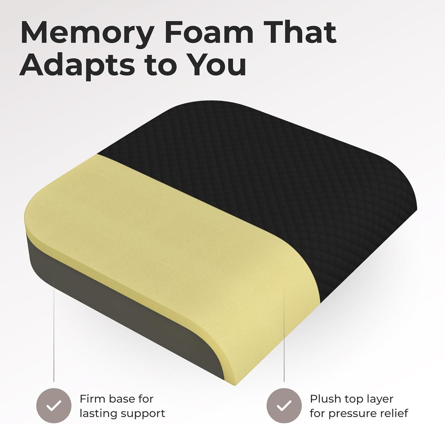 Extra Large Seat Cushion, Stylish Plush Velvet Cover, X-Large Memory Foam for Office Chair, Floor Pillow, Cushion Back Pain Coccyx Pain Relief, Carry Handle (Extra Large)