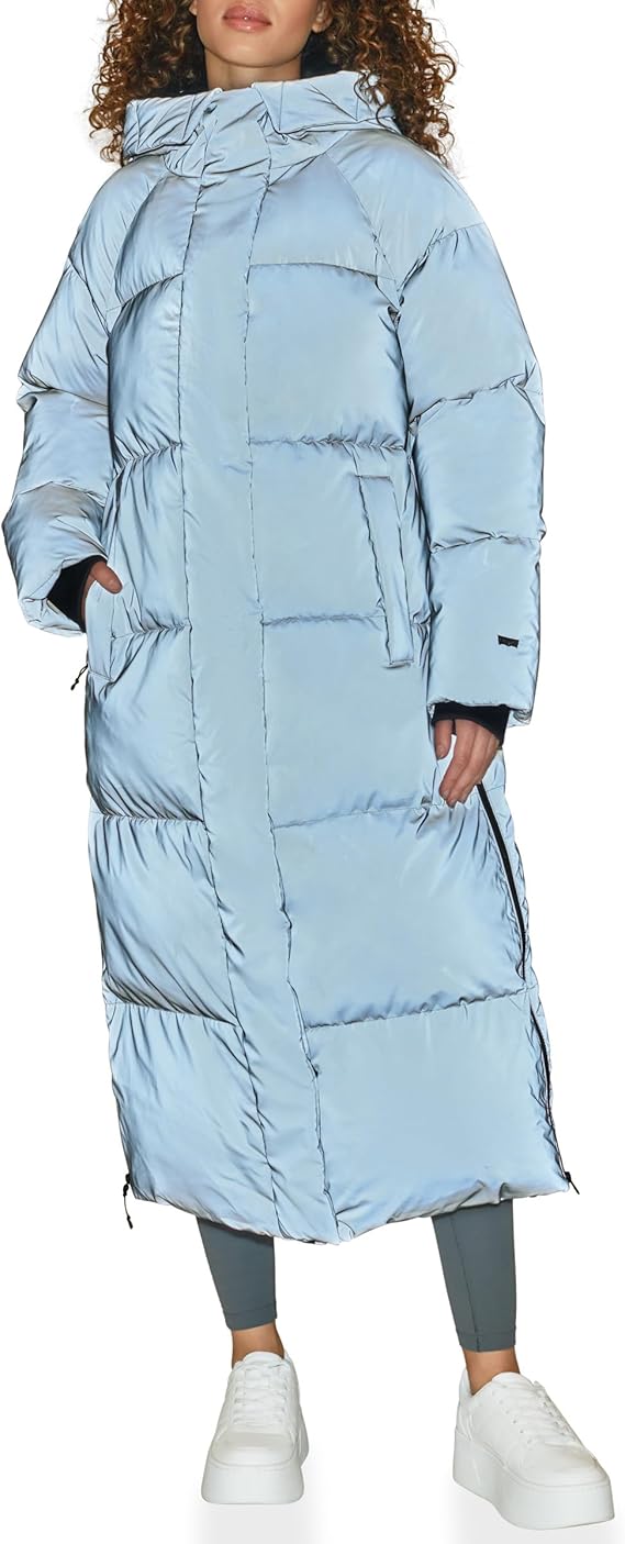 Womens Extra Long Parka Jacket, Medium Gray