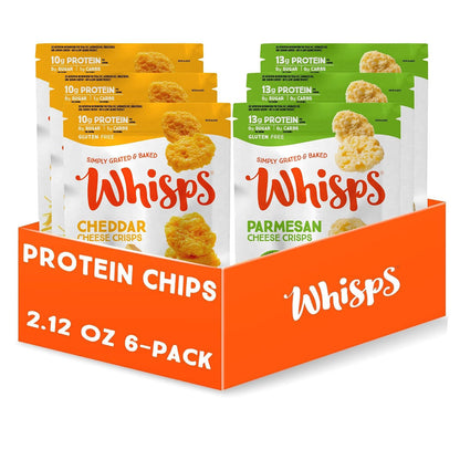 Cheese Crisps Variety Pack – High Protein, Low Carb Keto Snacks, Gluten-Free Protein Chips, 2.12 oz (6 Pack)