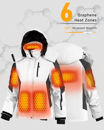 Women’s Graphene Heated Jacket – 12V Fast-Heating Winter Coat with 18,400mAh High-Capacity Battery