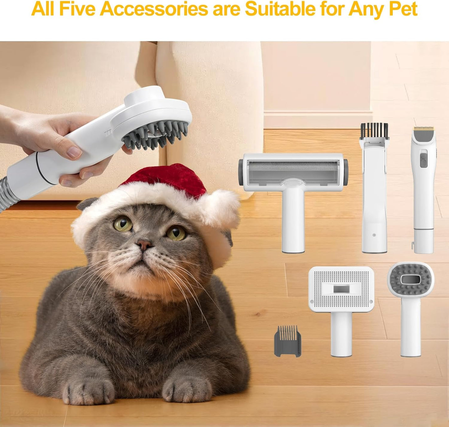 Pet Grooming Vacuum 12000P, 1.5L Dust Cup Dog Brush for Shedding Grooming