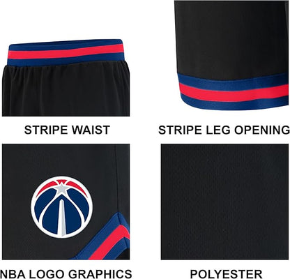 Official NBA Basketball Shorts – Men's Soft Air Mesh OG Fit Athletic Shorts, Black, Large