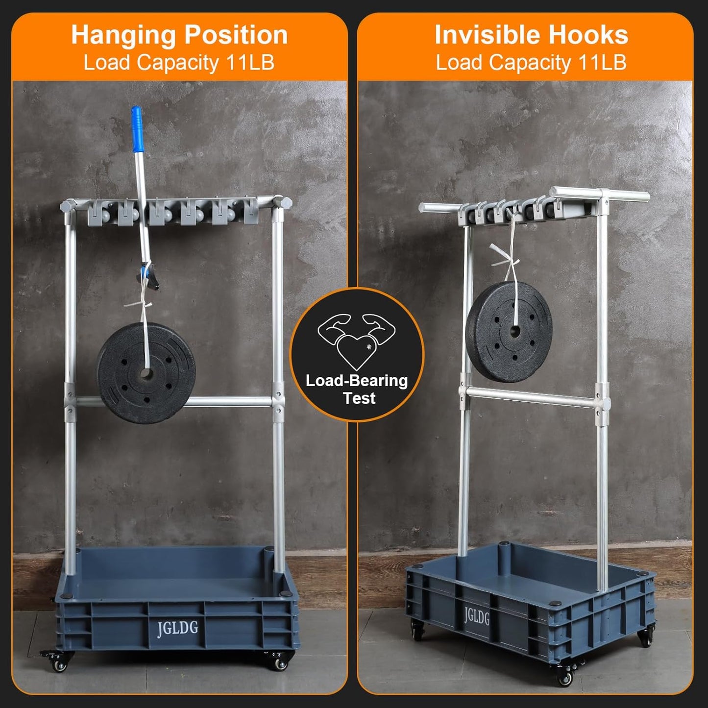 Mobile Mop and Broom Holder – Space-Saving Organizer for Cleaning Tools, Keeps Mops, Brooms & Supplies Neatly Stored