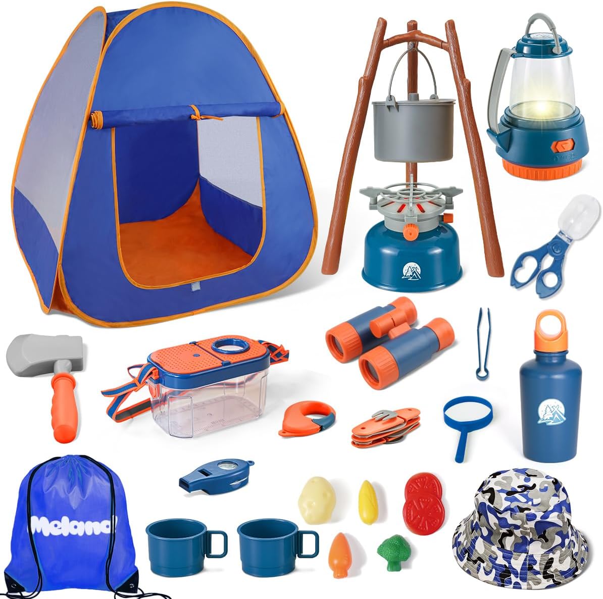 Kids Camping Set with Tent Gift Idea for Boys Age 3,4,5,6 Year Old Birthday