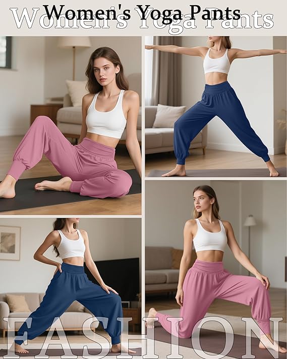 2-Pack Women’s Yoga Joggers – High-Waisted, Comfy Lounge Sweatpants with Pockets