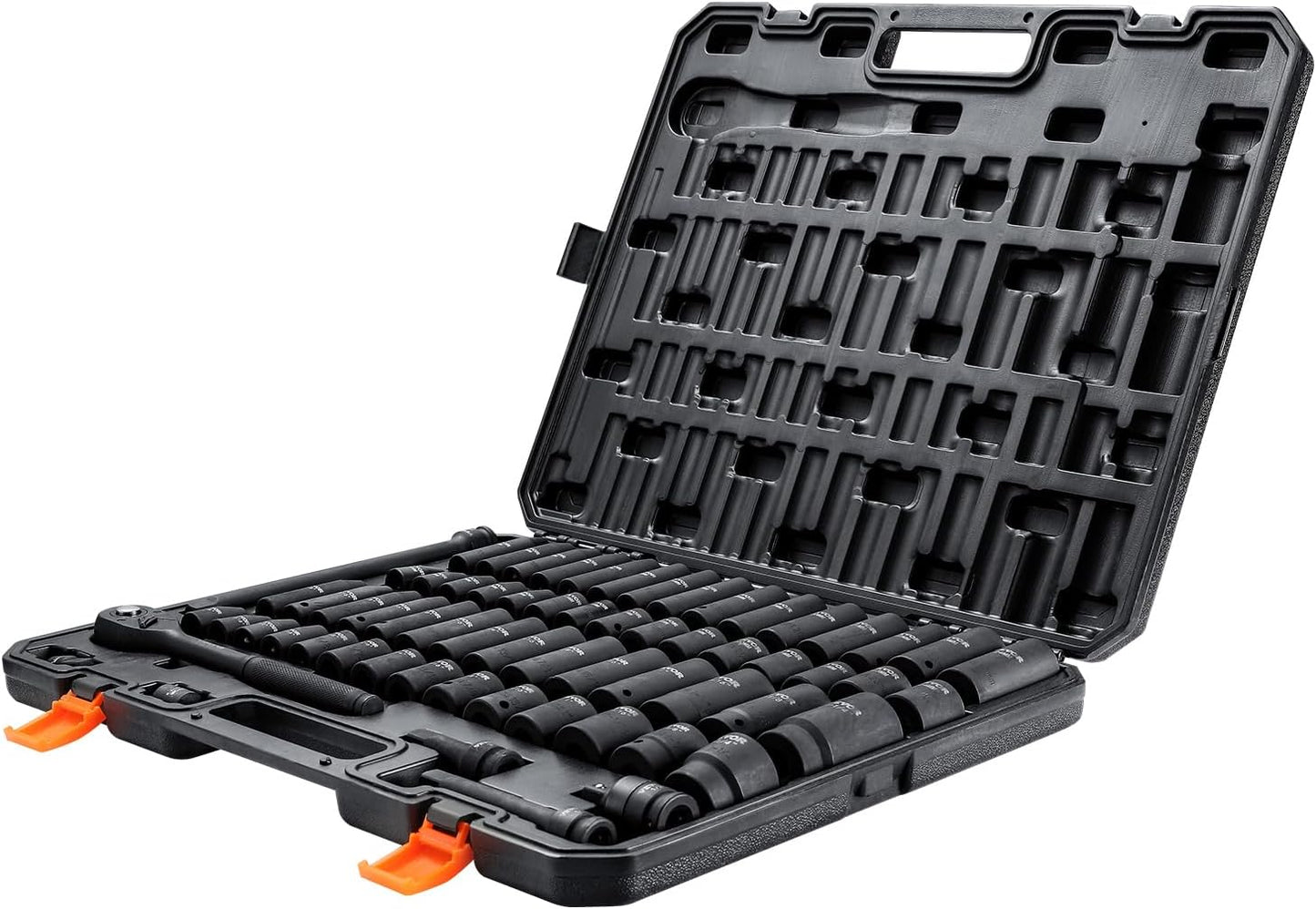 65-Piece 1/2" Drive Impact Socket Set, SAE & Metric, Cr-V Alloy Steel, Rugged Case