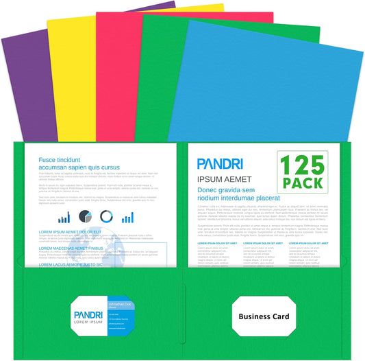 125-Pack Letter Size Two-Pocket Folders for School and Office