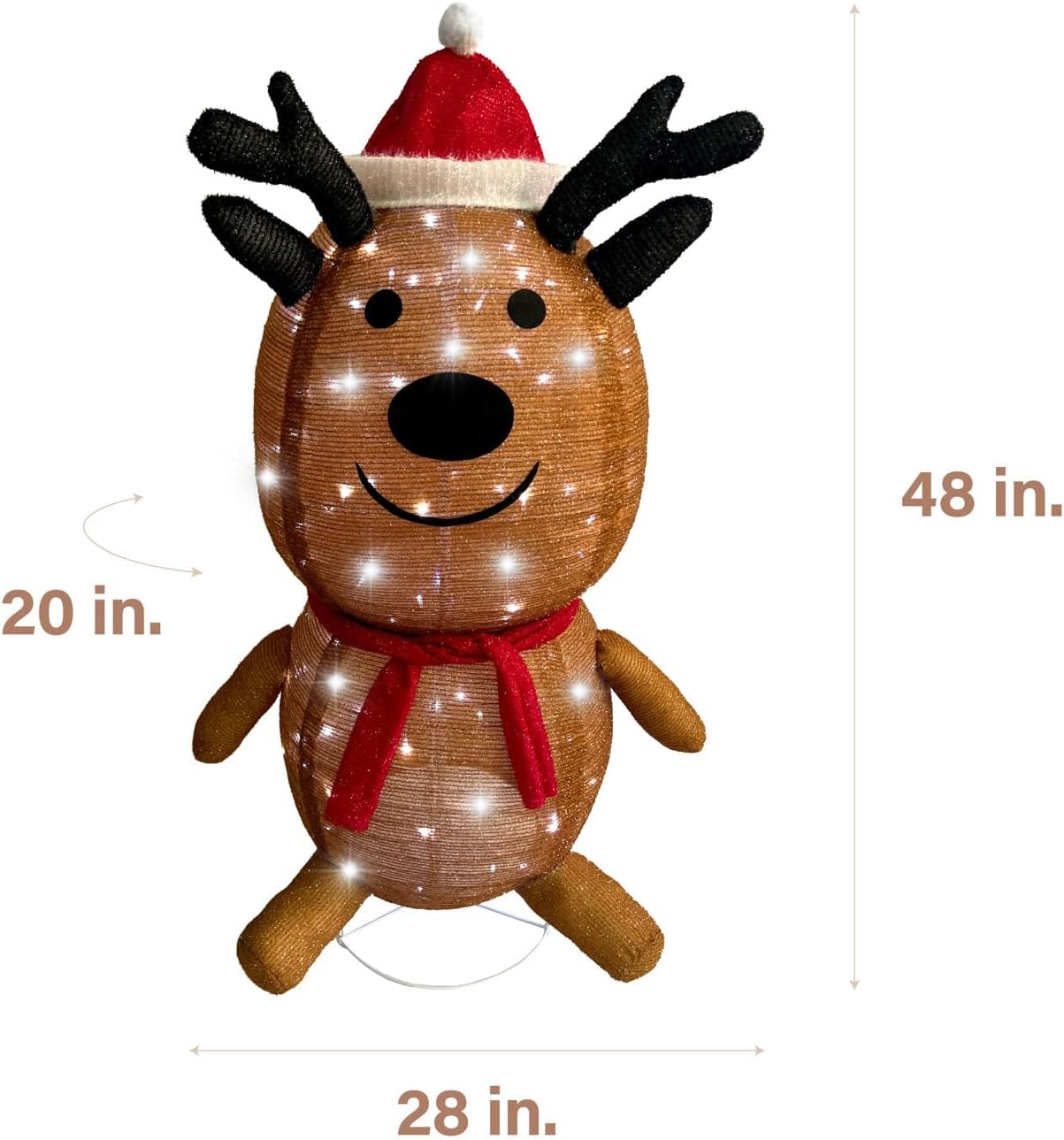 4-Ft. Prelit Collapsible Tinsel Reindeer with LED Lights