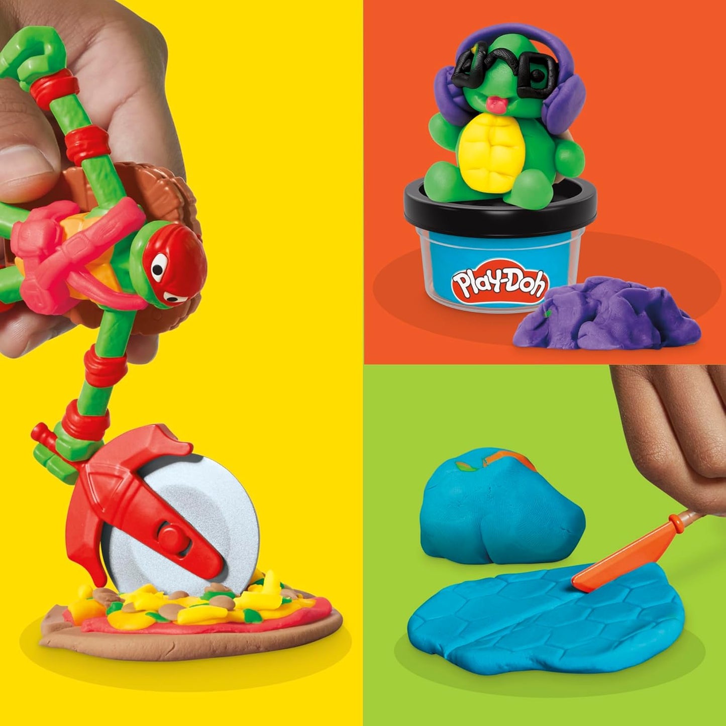 Play-Doh TMNT Cowabunga Creations 4-Inch Action Figures Set for Ages 4+