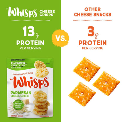 Cheese Crisps Variety Pack – High Protein, Low Carb Keto Snacks, Gluten-Free Protein Chips, 2.12 oz (6 Pack)