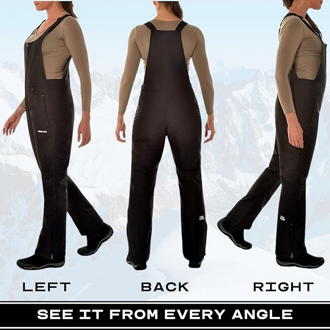 Arctix Women’s Essential Insulated Ski Bibs – Water-Resistant Snow Pants