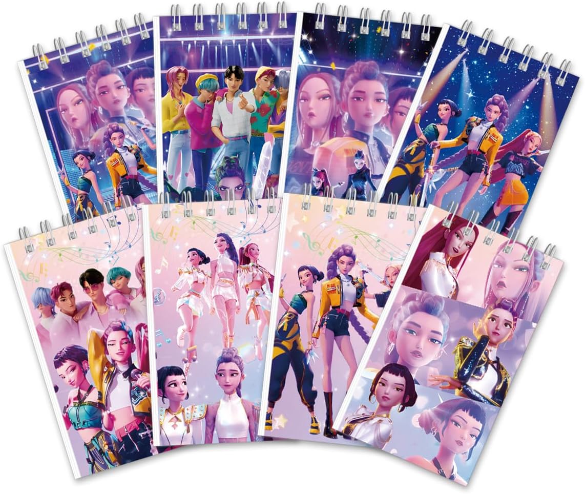 Demon Hunters Mini Notepads (24 PCS) – Kpop Party Favors & Goodie Bag Gifts – 8 Designs