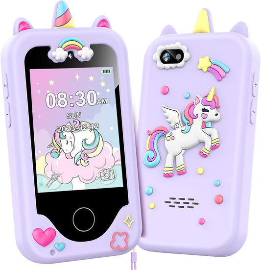 Kids Smart Phone for Girls – 2.8" Touchscreen Learning Toy with Dual Camera, Games & Music (Purple)