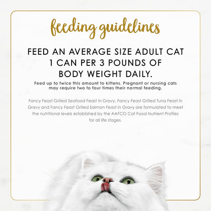 Fancy Feast Grilled Wet Cat Food Variety Pack – Seafood Collection, 3 oz Cans (24 Pack)