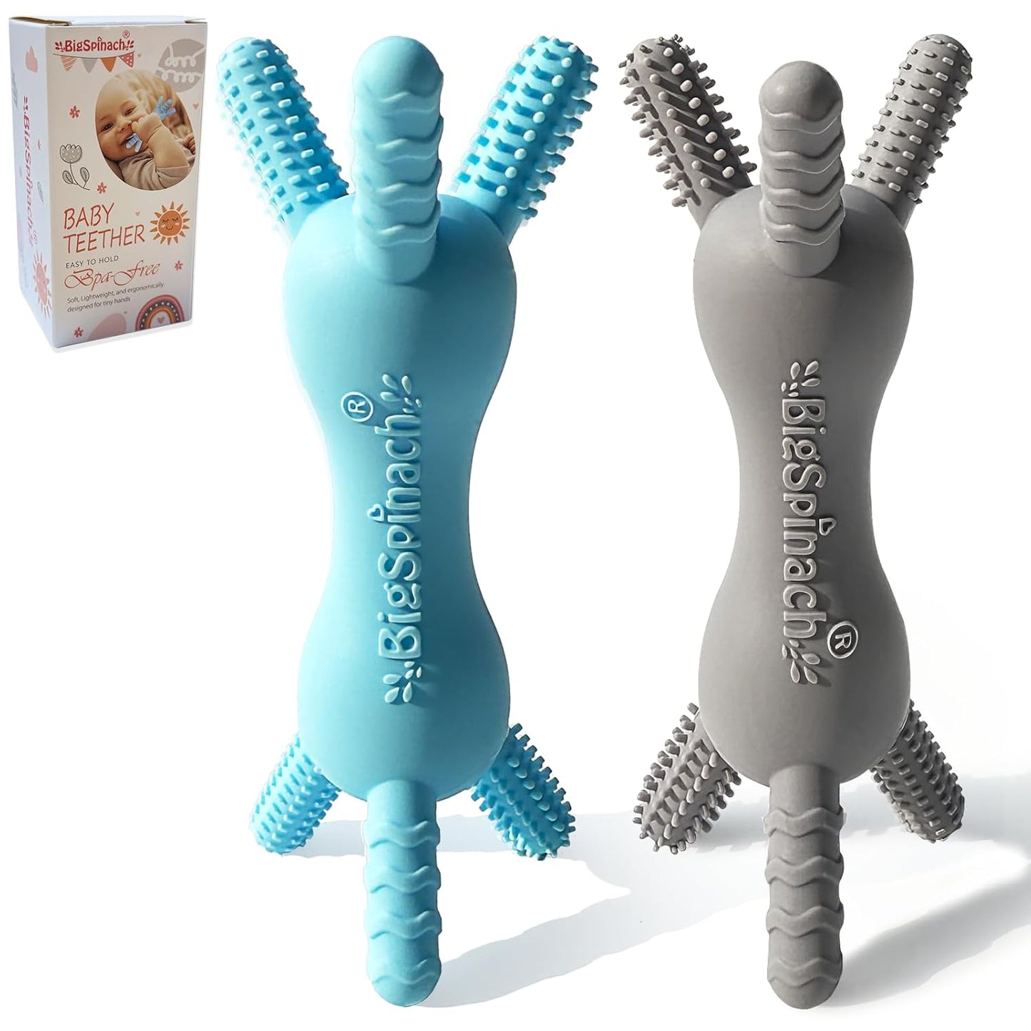 3D Silicone Baby Teether – BPA-Free 360° Textured Easy-Grip Teething Stick