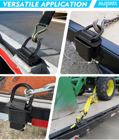 Heavy-Duty Stake Pocket D-Ring Tie-Down Anchors – 18,000 lb Capacity, Adjustable 5/8" Trailer & Flatbed Truck D-Rings, 4-Pack