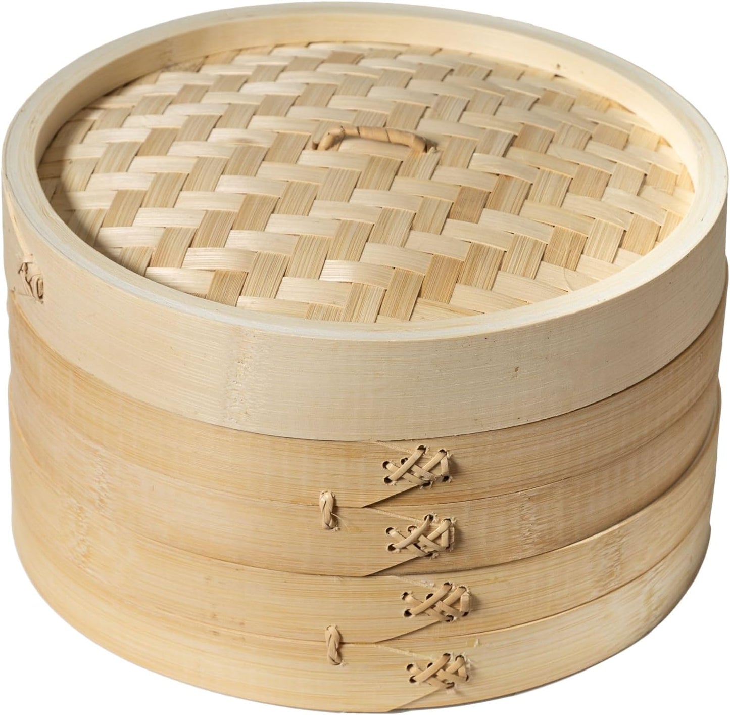 2-Tier Bamboo Steamer Basket – 10-Inch
