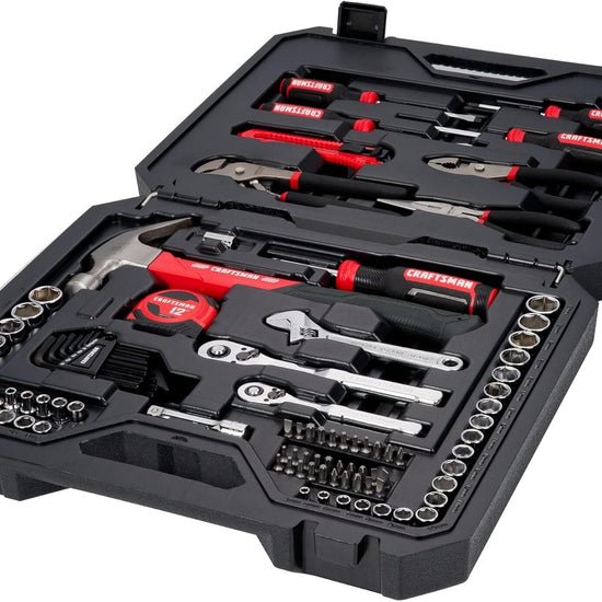 102-Piece Home & Car Tool Kit with SAE/Metric Sockets, Screwdrivers, Wrenches, and More