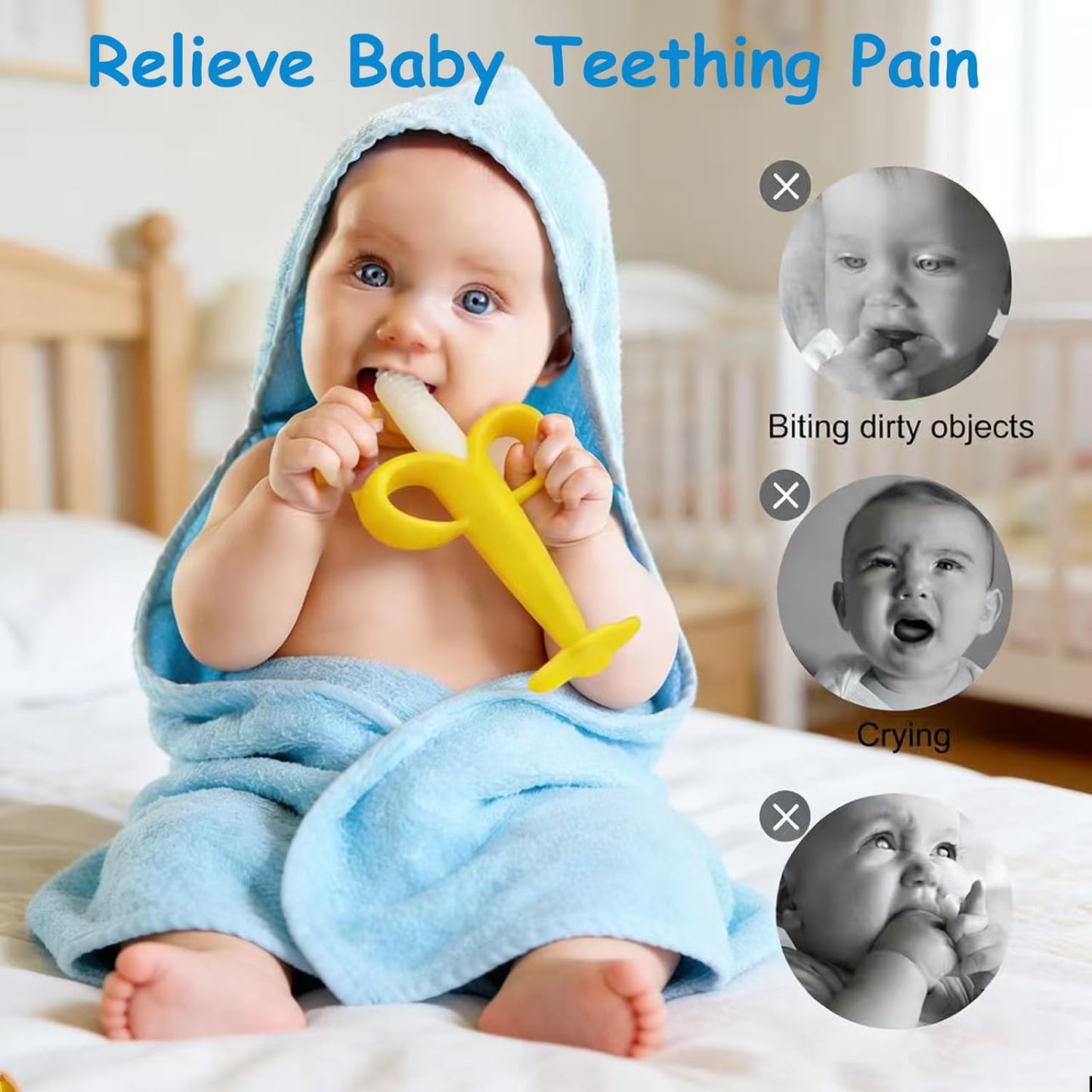Baby Teething Toys – BPA-Free Freezer-Safe Banana & Giraffe Teethers for Infants (3–6 Months)