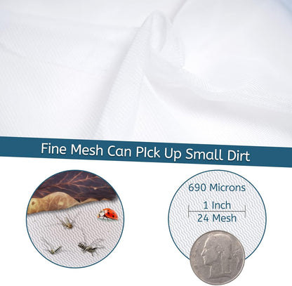 Telescopic Leaf Skimmer with Adjustable Aluminum Pole and Fine Nylon Mesh for Pools and Spas