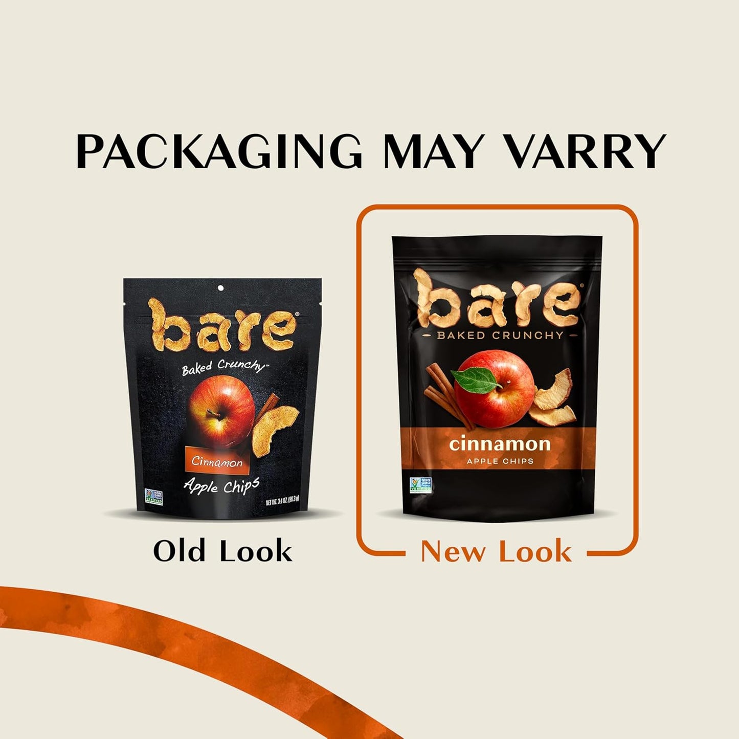 Bare Baked Crunchy Apples – Cinnamon Flavor, 3.4 oz (Pack of 6)