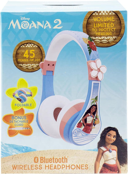 Moana 2 Bluetooth Headphones for Kids – Wireless Headphones for School, Home & Travel