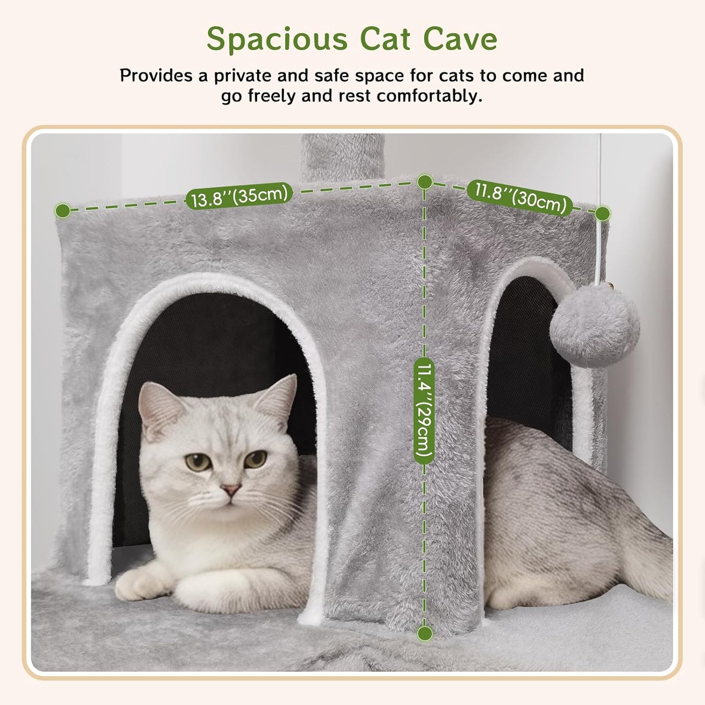 Multi-Level Cat Tree – Large Cat Tower with Scratching Posts, Condo, Perches & Hammock
