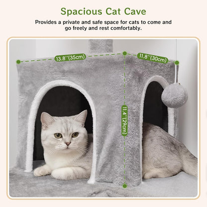 Multi-Level Cat Tree – Large Cat Tower with Scratching Posts, Condo, Perches & Hammock
