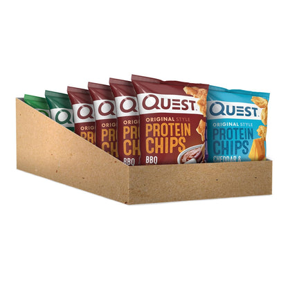 Protein Chips Variety Pack – BBQ, Cheddar & Sour Cream & Sour Cream & Onion – High Protein, Low Carb – 1.1 oz (Pack of 12)