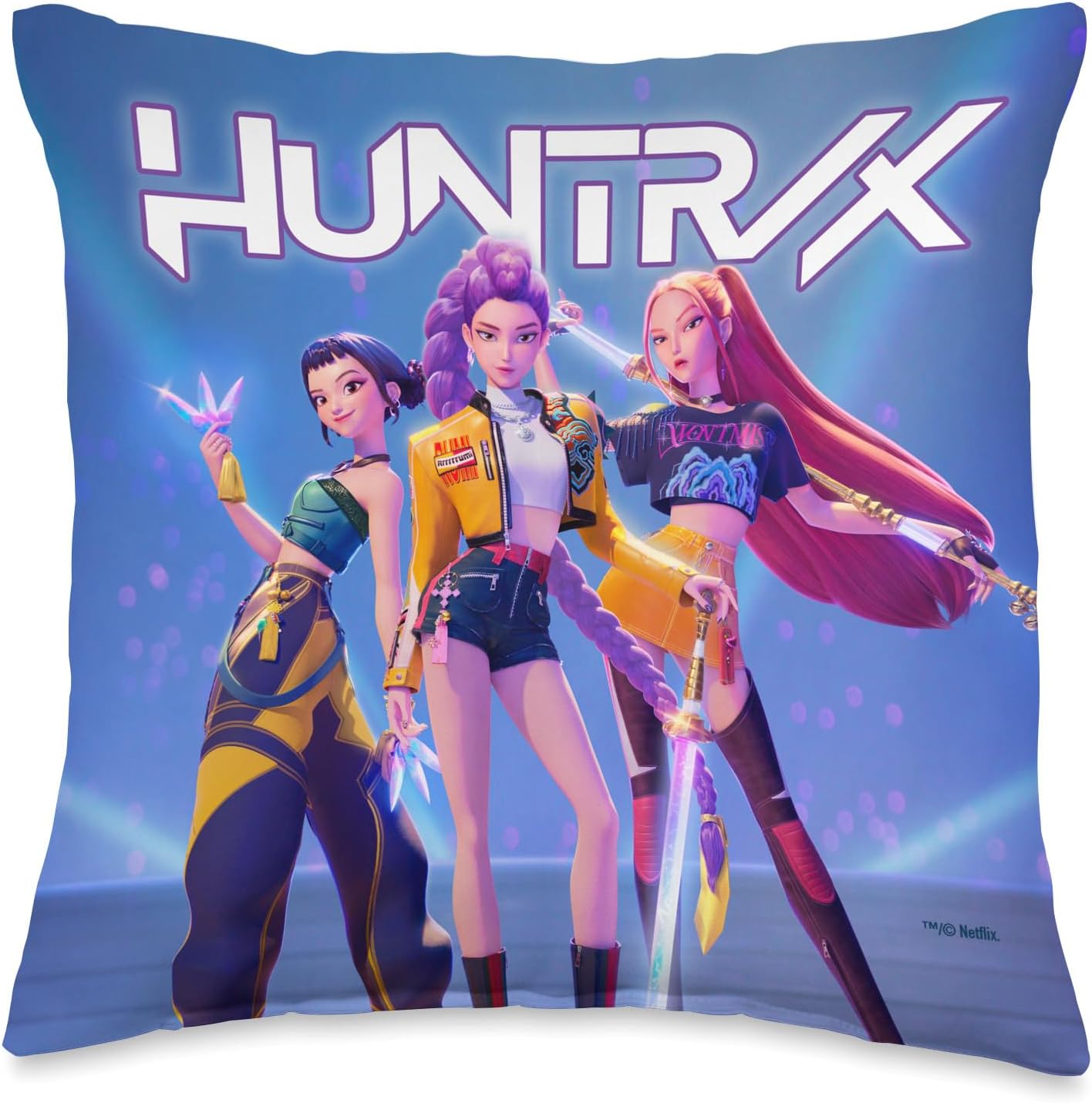 HUNTR/X Throw Pillow – Officially Licensed Kpop Demon Hunters Decorative Cushion